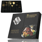 Elegant 24-Piece Cutlery Set - Black Gold