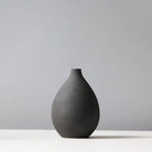 Morandi-Inspired Matte Ceramic Vase - Black