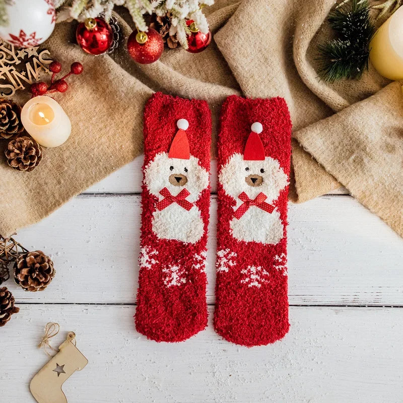 Plush Christmas Sleep Socks