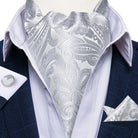 Men's Silk Cravat Set with Cufflinks and Pocket Square