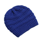 Blue Women's Knitted Beanie Hat