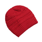 Red Women's Knitted Beanie Hat