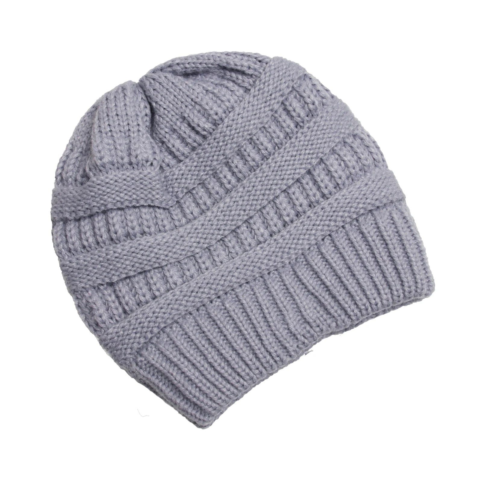 Light Grey Women's Knitted Beanie Hat