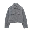 Grey Stylish Cropped Women's Jacket